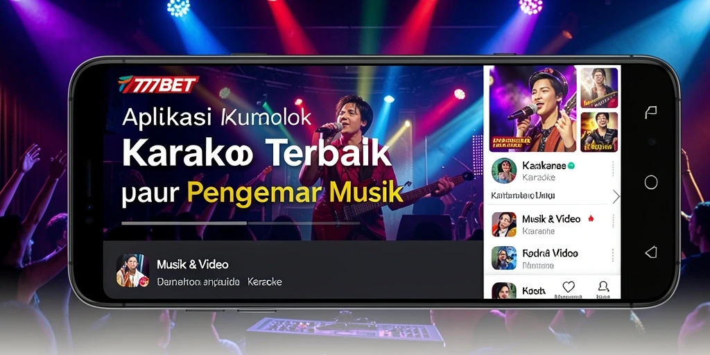 Antarmuka pengguna 777BET dengan berbagai pilihan lagu karaoke.
